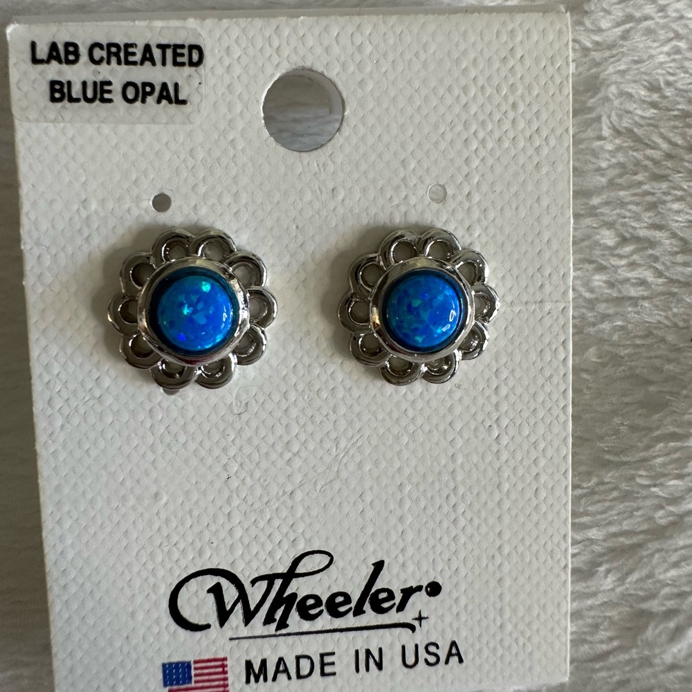 Wheeler Blue Opal Stud Earrings